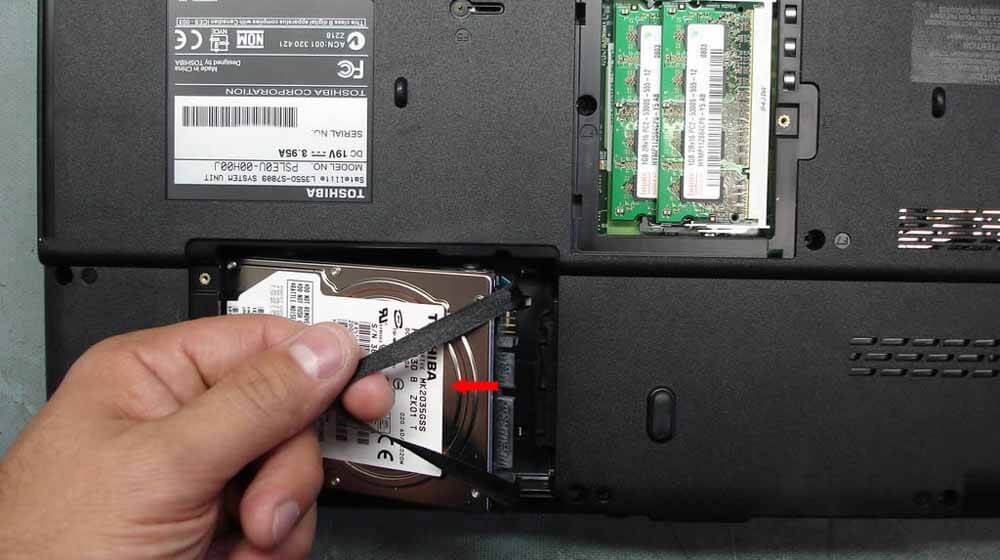 removing hard drive from laptop before disposal